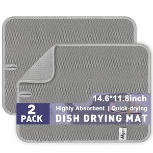 lot 6103 image: A14.611.8 inch Microfiber Dish Drying Mat,2 Compact Ultra Absorbent Dish Mat Drying Kitchen Mat,Small Dish Drying Mats for Kitchen Counter,Draining Racks,Sinks (Gray)