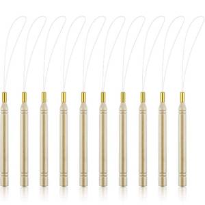 lot 6112 image: Chinco 10 Pack Wooden Hair Extension Loop Needle Threader Pulling Hook Tool and Bead Device Tool for Hair or Feather Extensions (Loop Tools)