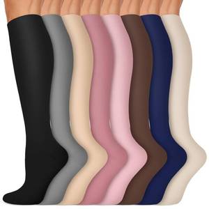 lot 6124 image: Copper Compression Socks 15-20 mmHg for Men & Women 8 Pairs �� Circulation Support for Nurses, Travel, Flying, Hiking, Soccer,Gift,Pregnant,Nursing School Essentials,knee high socks(SM)