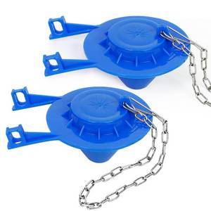 lot 6133 image: IMEASON 2 Pack 2-Inch Universal Toilet Flapper Replacement Kit, Durable Rubber with Stainless Steel Chain, Easy to Install (Blue)