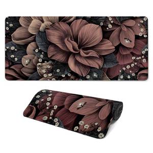 lot 6141 image: FTSYAD Gaming Mouse Pad, Large 31.5 x 11.8 inches Mousepad, Long Keyboard Pad, Cute Mouse Mat for Computer with Stitched Edges and Non-Slip Base (Brown Flowers)