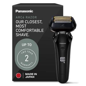 lot 6181 image: Panasonic ARC6 Electric Razor for Men Face, Wet & Dry Shavers for Men with Foil Shaver, Pop-up Trimmer, Ultra-Fast 6-Blade, Smart Shave Sensor, 22D Flexible Pivoting Head - ES-LS8A-K (Black)