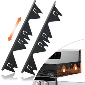 lot 6208 image: Stainless Steel Stove Gap Covers (2PCS),Stove Gap Filler,Range Trim Kit,Stove Gap Guard for Kitchen Oven Between Stovetop and Counter,Easy Clean Heat Resistant,Adjustable Length 13.8 to 27.5,Black