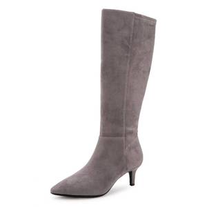 lot 9195 image: Aerosoles Womens EPIC Kitten Heel Tall Boots, THUNDER GREY FAUX SUEDE, 8M