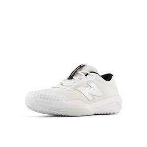 lot 9199 image: New Balanace Kids 996 V6 Tennis Shoe, WhiteBlack, 6 Medium