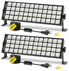 lot 9200 image: YQNLIFA 150W LED Shop Light, 18000LM 6000K Daylight White Super Brighter, IP66 Waterproof Garage Light with 10 FT Cord & OnOff Switch, Bay Lighting for Workshop Yard Garage Warehouse, 2 Pack
