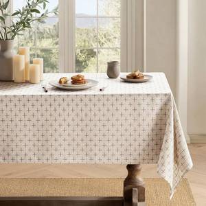 lot 9204 image: MIULEE Natural Beige Linen Table Cloth Rectangle Tablecloth Waterproof Spring Spillproof Cross-Star Textured Table Cloth, Decorative Rustic Farmhouse Style for DiningPartyBuffetWedding,60x84 Inch