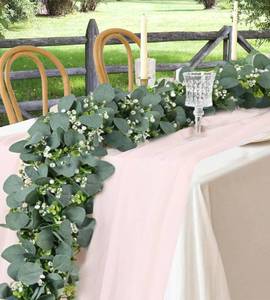lot 9207 image: Eucalyptus Garland 6FT Artificial Ivy Greenery Fake Silver Dollar Eucalyptus Leaves Vines Table Decor Green Vine Spring Artificial Vines for Home Mantle Party Decor IndoorOutdoor (2)