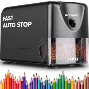 lot 10226 image: AFMAT Heavy Duty Electric Pencil Sharpener, Classroom Pencil Sharpeners for 6-11mm No.2Colored Pencils, Auto Stop, Sharp Point, Save Pencils, Teachers Must Haves PSX3