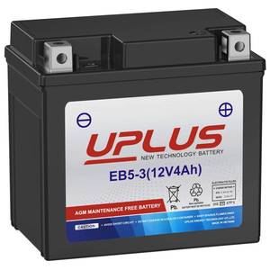 lot 10249 image: UPLUS YTX5L-BS ATV Motorcycle Battery, EB5-3 Maintenance Free 12V 4Ah SLA Batteries Scooter AGM Battery, Replacement for GTX5L-BS, ETX5L-BS, CTX5L-BS, BTX5L-BS, PTX5L-BS, AGM12-5, YTZ5S-BS