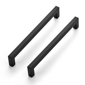 lot 10276 image: Ravinte 3 Pack 8 Inch Square Cabinet Handles - Matte Black Pulls for Kitchen Drawers and Cabinets - Hardware Handles