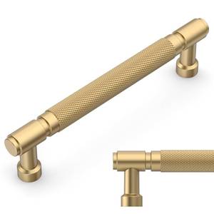 lot 10277 image: Amerdeco 10 Pack Champagne Bronze knurled Cabinet Pulls 5 Inch(128mm) Hole Center Drawer Pulls Cabinet Hardware Kitchen Cabinet Handles for Bathroom ZH0072
