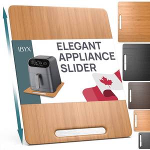 lot 11125 image: Ibyx Elegant Sliding Tray for Your Coffee Maker & Heavy Kitchen Appliances - Sturdy, Slides Easily from Under The Cabinet (Natural, 12��W x 16��D)