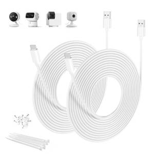 lot 11135 image: Basesailor Blink Mini 2 Power Cord 20FT2Pack,Extra Long USB A to USB C Charging Cable USBC Extension Cable for Eufy SoloCam C210S340,Petcube Cam 360,Security Camera Outdoor Indoor,15FT,25FT,6M 5M
