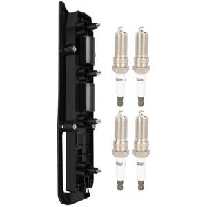 lot 11150 image: SCITOO 1 ignition coils with 4 iridium Spark Plugs for Chevrolet for Oldsmobile for Saturn Pontiac Cavalier Malibu Alero Sunfire UF301 UF391 5263 (Used)