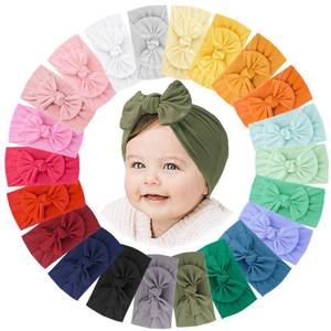 lot 11189 image: Jesries 22 PCS Baby Headbands Soft Nylon Hairbands with Bows Girls Hair Accessories for Newborn Infant Toddler Kids Handmade