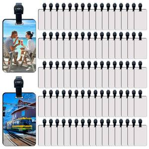 lot 11198 image: 50 pcs Sublimation Luggage tag Blanks White Blank Travel Bag Tags with Strap Double Sided MDF Suitcase Label Tag with Slots Keychains Blanks Handmade DIY Crafting