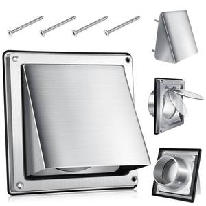 lot 11217 image: 5 Inch Metal Dryer Vent Cover External Extractor Wall Vent Cushioned Stainless Steel Outdoor Dryer Vent Cover Outside Airflow Vent Replacement Hood