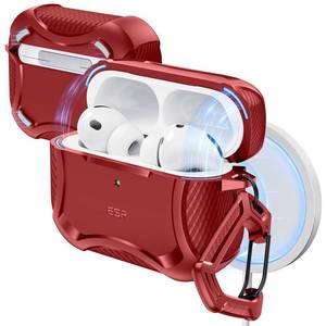 lot 12370 image: ESR for AirPods Pro 3 Case (2025), Compatible with Airpods Pro 3rd Generation (USB-C Cable), Magnetic Lid, MagSafe Ready, Powerful Drop Protection, Cyber Series, Red