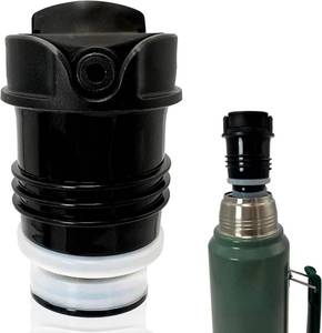 lot 12371 image: DelCampoXT CapLid Compatible withReplacement for Stanley Thermal Flask Termo Stopper Pico de Mate Replacement Cap - Fits Classic Insulated Wide Mouth Bottles (1.1QT, 1.5QT, 2QT) - Black - Set of 1