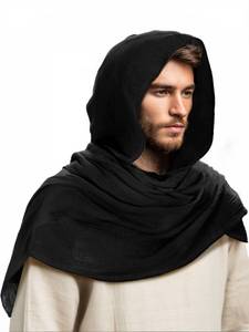 lot 12398 image: Ultrafun Medieval Renaissance Shawl Scarf Cape Men Women Multifunctional Hooded Cowl Halloween Cosplay Costume Accessories (Black)