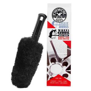 lot 12410 image: Chemical Guys Gerbil Wheel and Rim Cleaning Brush - Soft Natural Bristle Detailing Tool for Tires, Exhausts & Delicate Surfaces - Wheel Cleaner Brush to Safely Clean Brake Dust, Grime and Dirt, 1 Pack