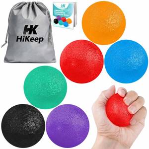 lot 12434 image: HiKeep Stress Balls for Adults (6 Pack), Stress Ball, Hand Strengthening Devices, Hand Exercisers for Strength, Exercise Squeeze Squishy Wrist Ball, Physical Therapy Exerciser, Grip Strength Trainer