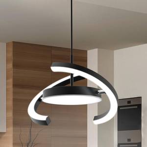 lot 13415 image: FIMEI LED Saturn Pendant Lights, 3000-6000K Dimmable Adjustable Hanging Chandelier Saturn Ring Design for Dining Room Kitchen Island Entryway Bedroom Foyer Black (Black, 1)