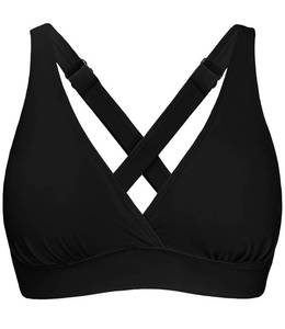 lot 14009 image: Womens Sporty Adjustable Wide Straps Bikini Top Large Bust Criss Cross Back Supportive Swimsuit Tops Only Black(Medium)