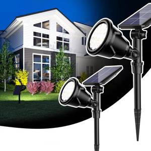 lot 14017 image: ROSHWEY Solar Spot Lights Outdoor - 600LM Spotlights Waterproof Outside Flood Lighting for Driveway Backyard Patio Garden Landscape Deck Garage (Cool White, 2 Pack)