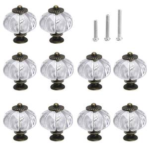 lot 14028 image: IEIK Acrylic Pumpkin Knobs, Clear Cabinet knobs Set of 10 Vintage Decorative Handles Pulls for Doors, Closet, Drawers, Dresser, Cupboard, Kitchen Furniture or Kids Room