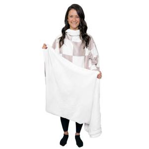 lot 14040 image: Snuggie The Original Wearable Blanket With Sleeves & Pockets  Reversible, Double Sided Throw, Adult Men & Women, Machine Washable, Gift for Holidays, As Seen on TV  One Size, CreamChecker, 71 x 54