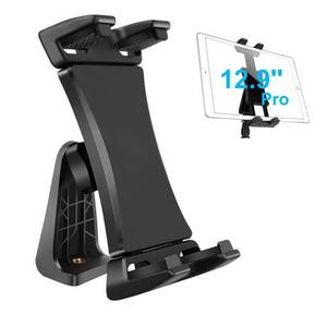 lot 14063 image: IPad Tripod Mount Adapter 360 Degree Rotatable Universal Tablet Clamp Holder for iPad Pro 12.9 11 10.5, iPad Air Mini, Surface Tab, Galaxy Tab and 3.5 to 13.5in Phone Tablet, for Tripod, Monopod