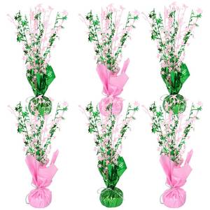lot 14413 image: Gyufise 6 Pack Metallic Foil Spray Centerpiece Star Table Decoration Burst Table Centerpieces Table Decor for Birthday Wedding Anniversary Graduation Holiday Party Supplies Pink Green