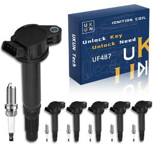 lot 14415 image: 6 PCS UF487 Ignition Coils with Iridium spark plug 6619 for Toyota 07-15 CAMRY, 08-15 HIGHLANDER, 06-12 RAV4, 07-15 SIENNA, 07-21 Tundra for Lexus GS, 07-15 RX350, 10-15 RX450, 07-18 ES350 90919-A2007