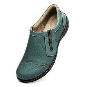 lot 14417 image: Gloryjoy Womens Comfortable & Lightweight Leather Loafers Cute Slip On Dress Shoes for Women Business Casual Office Work Shoes Everyday Walking Flats, Green, 10.5 M US