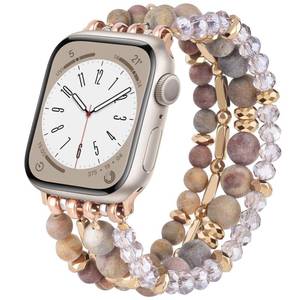 lot 14430 image: VISOOM Beaded Boho Bracelet Compatible for Apple Watch Band 40mm38mm41mm42mm Iwatch Series 11 10 9 8 7 SE Series 654 Women Fashion Cute Handmade Crystal Beads Watch Strap for iPhone Bands 321