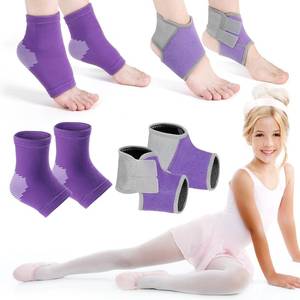 lot 14441 image: Tarpop 2 Pairs Kids Ankle Brace Set Foot Support Stabilizer Wraps Protector Guard Knitted Ankle Sleeve Sock Support Compression Socks for Injury Prevention(Purple,Medium)