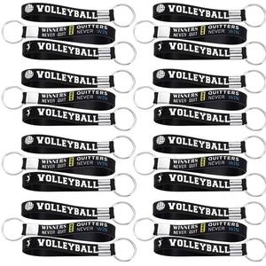 lot 14444 image: Hicarer 24 Pieces Volleyball Wristlet Keychain Silicone Volleyball Keyrings with Motivational Quotes Inspirational for Sports Party Favor Volleyball Gifts