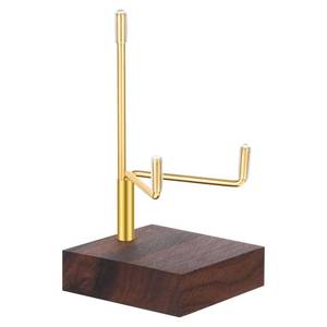 lot 14449 image: Skrfren Adjustable Metal Arms Display Stand Easel with Walnut Wooden Base, Small Decorative Stand Easels Holder for Displaying Photos, Coral, Geodes, Rock, Mineral, Agate Plate, Seashell 2x2x3.2