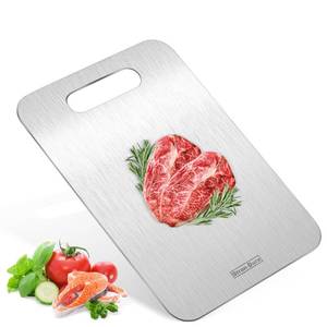 lot 14459 image: Stron- Dura Cutting Board - 304 Food Grade Stainless Steel Cutting Boards for Kitchen- for cutting Meat, Fruit, Vegetables, Outdoor or Indoor 11.5 X 8 (1, Small)