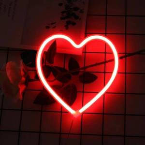 lot 14465 image: Red Heart Neon Sign, Battery Operated or USB Powered Neon Heart Lights for Valentines Day Decoration, Valentines Gifts for Wife Wedding Proposal Anniversary Mothers Day Girls�� Room Table Wall Decor