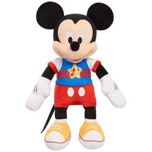 lot 14466 image: Disney Junior Mickey Mouse Funhouse Singing Fun Mickey Mouse 13 Inch Lights and Sounds Feature Plushie, Sings The Wiggle Giggle Song, Kids Toys for Ages 3 Up by Just Play