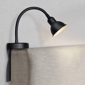lot 14477 image: Solfres Patented Innovative Design Headboard Reading Light. No Drilling Golden Book Light for Bedtime Reading. Dimmable LED Book Reading Lamp with Bulb. Movable & Flexible, Black