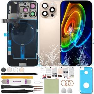 lot 14479 image: ReuWeu Back Screen Cover Replacement Compatible with iPhone 16 Pro Max All Carriers 6.9  Pre-Installed Plate  Wireless Charging Coil Flex Cable  Microphone  Flashlight  Camera Frame (Desert)