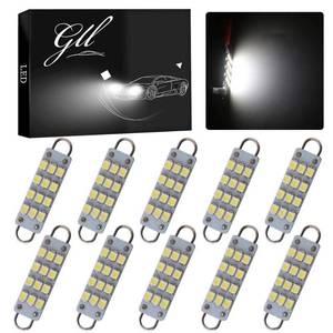lot 14486 image: GrandviewTM 10 X 44mm(1.73) 12-SMD 1210 3528 Chip Rigid Loop Festoon LED Bulbs for Car Interior Light Dome Map Light Door Courtesy Lights 561 562 567 (White)
