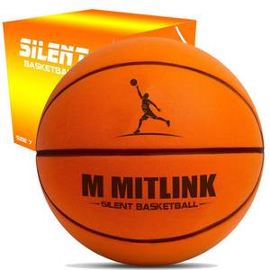 lot 17488 image: M MITLINK Silent Basketball Dribbling Indoor, Foam Silent Basketball Indoor Training Higher Bounce Noiseless Quiet Ball for Quiet Dribbling Gift for Youth (Tangerine)