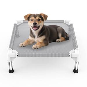 lot 17499 image: Elevated Dog Bed with Teslin Cooling Fabric - Lightweight Dog Cot for Small Dogs, Waterproof & Washable Breathable Mesh, Raised Pet Bed for Indoor Outdoor Use, Anti-Slip, Easy Clean