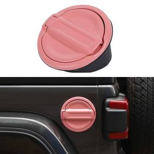 lot 17504 image: SQQP for JL Fuel Filler Door Gas Tank Cap Cover Fit for 2018-2025 Jeep Wrangler JL & Unlimited Sport Rubicon Sahara 24 Door, Aluminum Fuel Door Exterior Accessories(Pink)