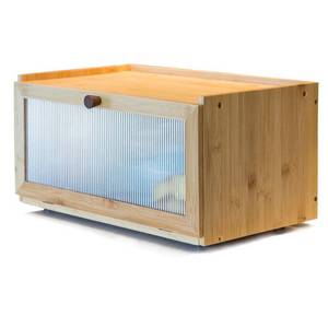lot 17534 image: ETMI Bamboo Bread Box for Kitchen Counter-Large Capacity Bread Storage Container Farmhouse Bread Box with Window Bread Holder